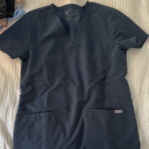 Figs Dark Blue V-Neck Scrub Top